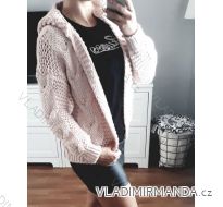 Cardigan pletený sveter dlhý rukáv s kapucňou dámsky (uni sl) Talianska MODA IMC181095