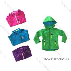 Bunda softshell dojčenská a detská dievčenská a chlapčenská flaušová podšívka (86-110) KUGO S5502