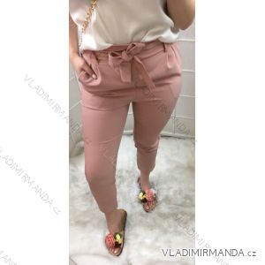Kalhoty dlouhé elegantní s páskem dámské (s-xl) ITALSKá MODA IM719051
